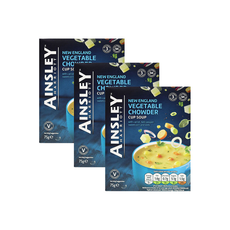 Ainsley Harriott New England Vegetable Chowder Cup 75g x 3PK