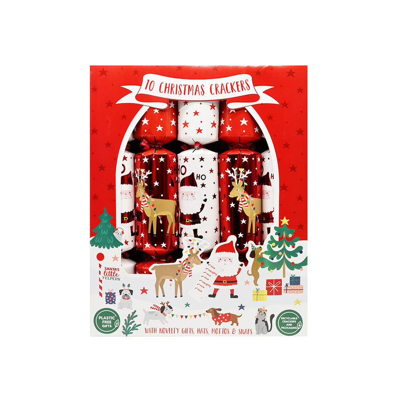 Christmas Family Santa & Yelpers Crackers 12"x10PK