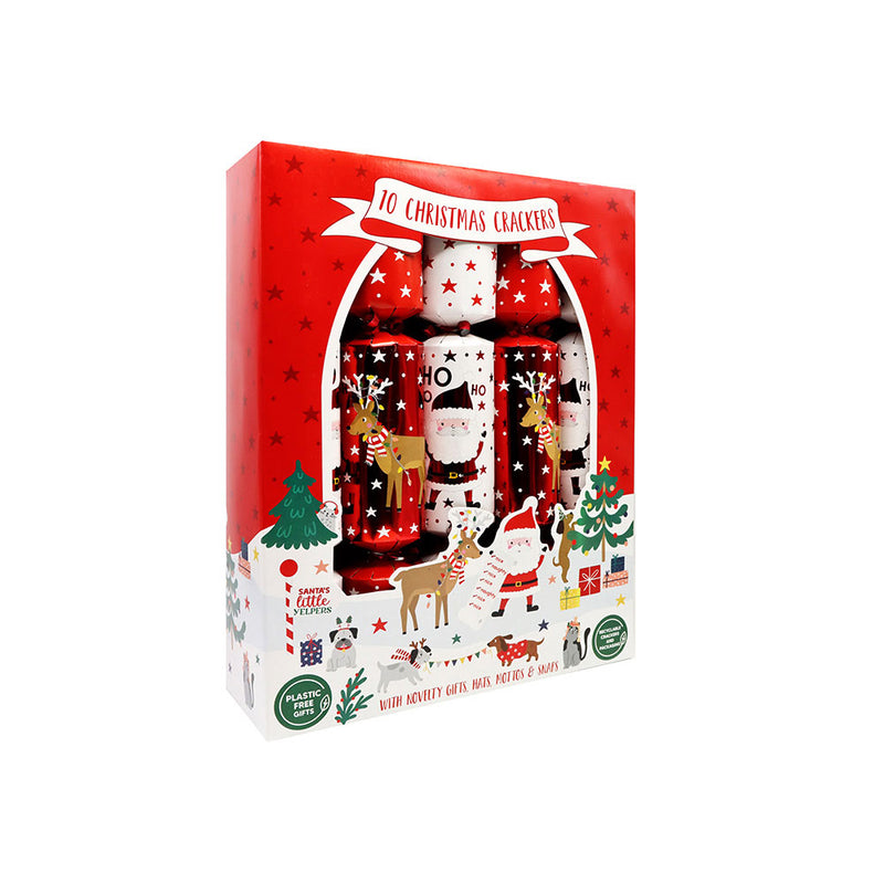 Christmas Family Santa & Yelpers Crackers 12"x10PK