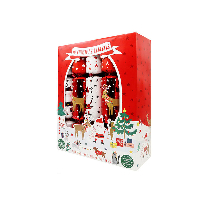 Christmas Family Santa & Yelpers Crackers 12"x10PK