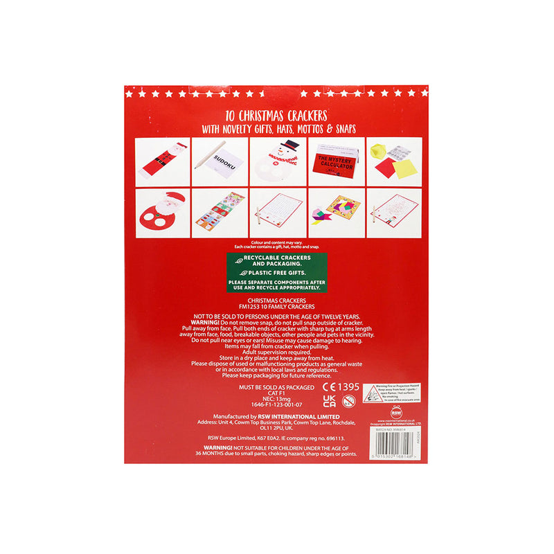 Christmas Family Santa & Yelpers Crackers 12"x10PK