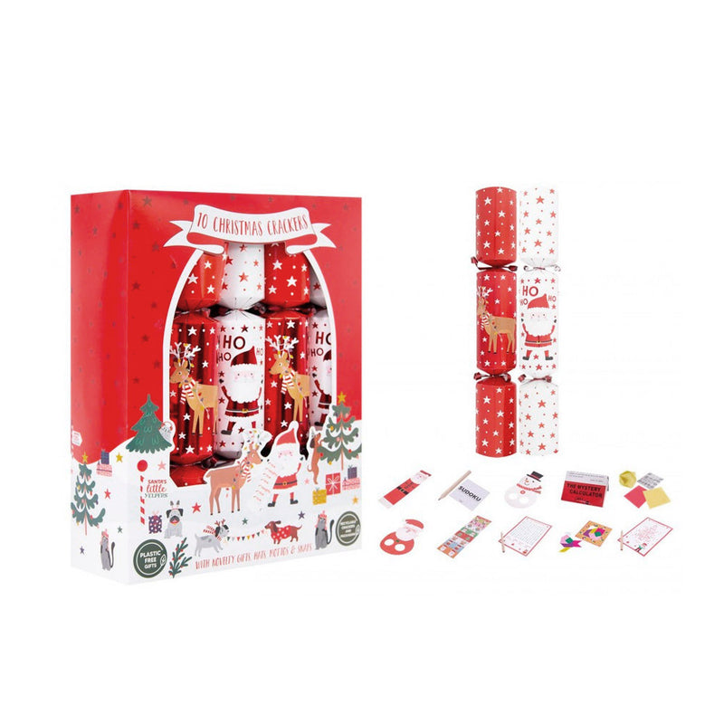 Christmas Family Santa & Yelpers Crackers 12"x10PK