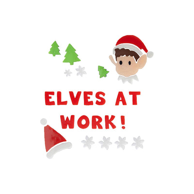 Elf Gel Window Stickers 20cm x 20cm 4 Design Assorted