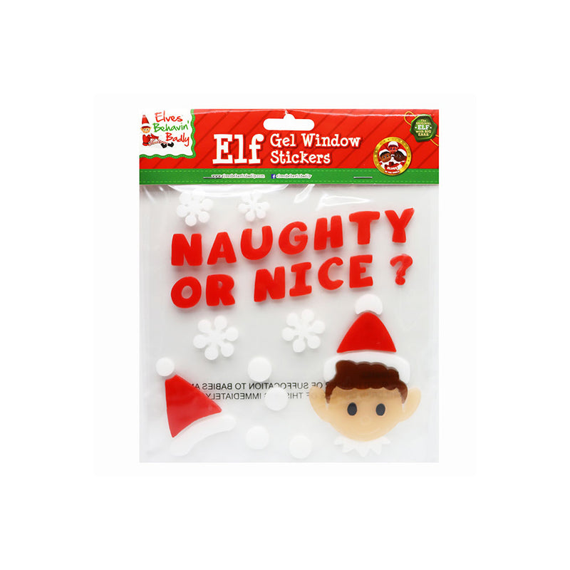 Elf Gel Window Stickers 20cm x 20cm 4 Design Assorted