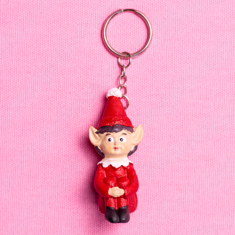 Polystone Naughty But Lucky Elf Keyring 2Inch