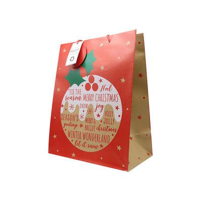 Christmas Kraft Gift Bag 2Pack Large