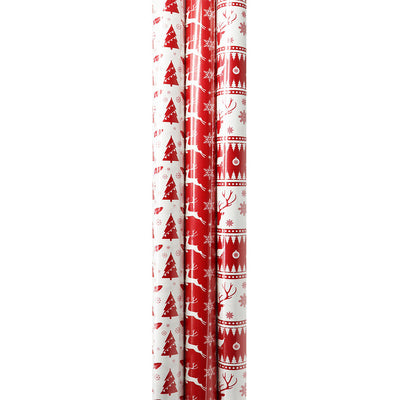 Scandi Christmas Wrapping Paper Rolls 3x4M