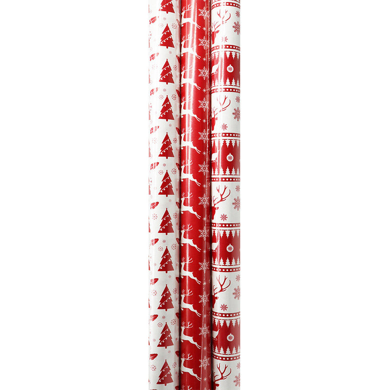 Scandi Christmas Wrapping Paper Rolls 3x4M