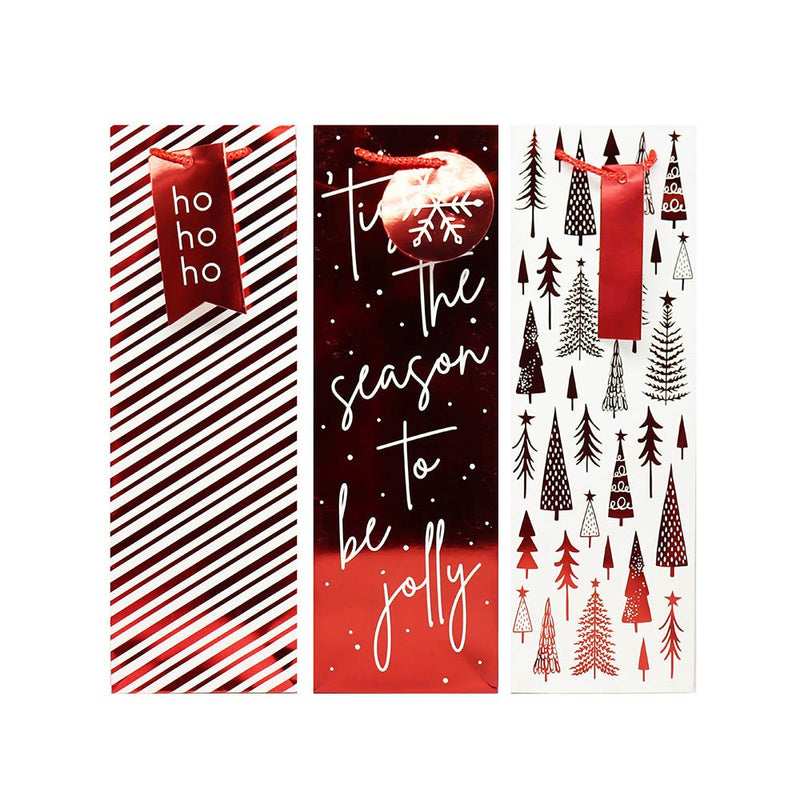 Christmas Red Foil Bottle Gift Bag