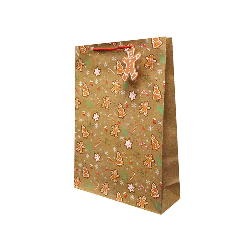 Gingerbread Print Gift Bag Medium