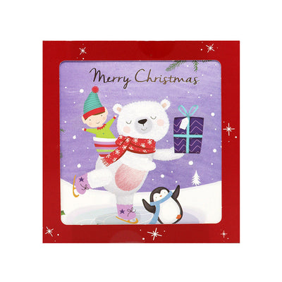 Festive Wonderland Square Christmas Cards 10PK - Snowman/Polar Bear