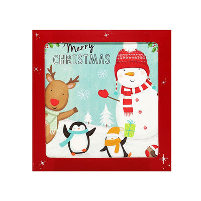 Festive Wonderland Square Christmas Cards 10PK - Snowman/Polar Bear