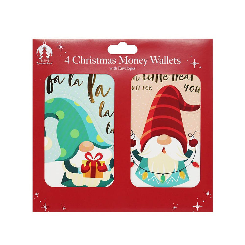 Cute Christmas Money Wallets 4PK