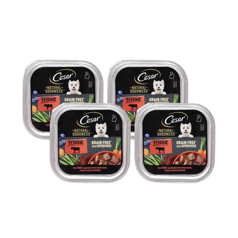 Cesar Natural Goodness Wet Dog Food Terrine With Beef In Loaf 100g x 4PK