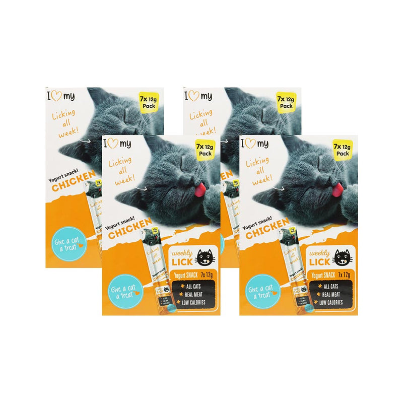 I Love My Pets Chicken Yogurt Cat Snack 7x12g x 4PK