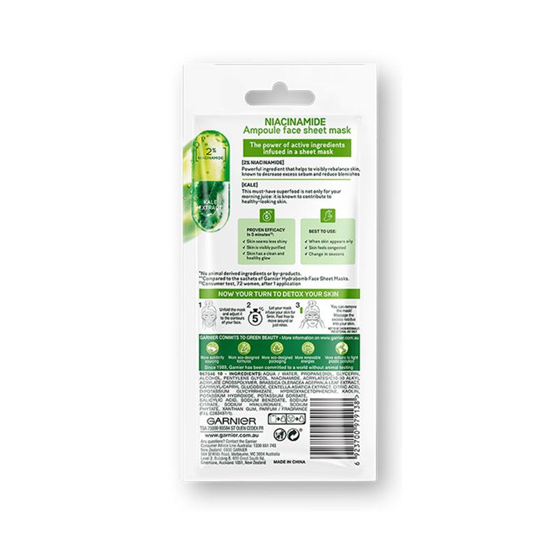 Garnier Skinactive Niachinamide Detox Ampoule Sheet Mask