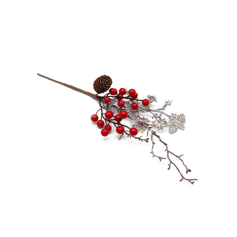 Snowy Pine Cone And Berries Pick