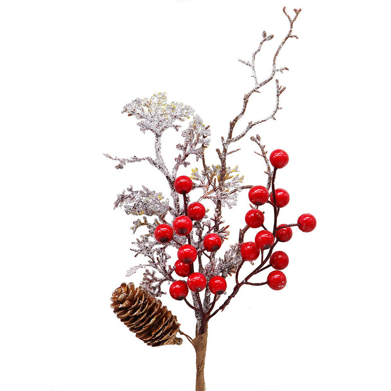 Snowy Pine Cone And Berries Pick