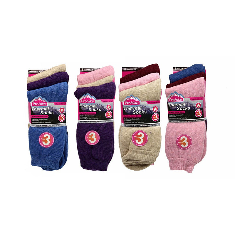 Ladies Thermal Socks Pack of 3 Colour Assorted