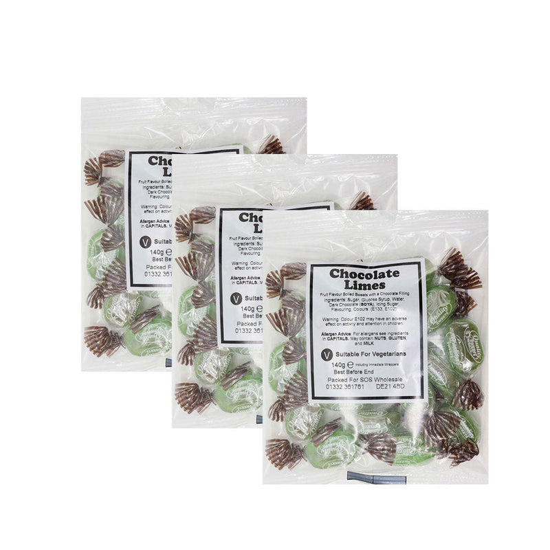 Bumper Bag Chocolate Limes Sweets 140g x 3PK