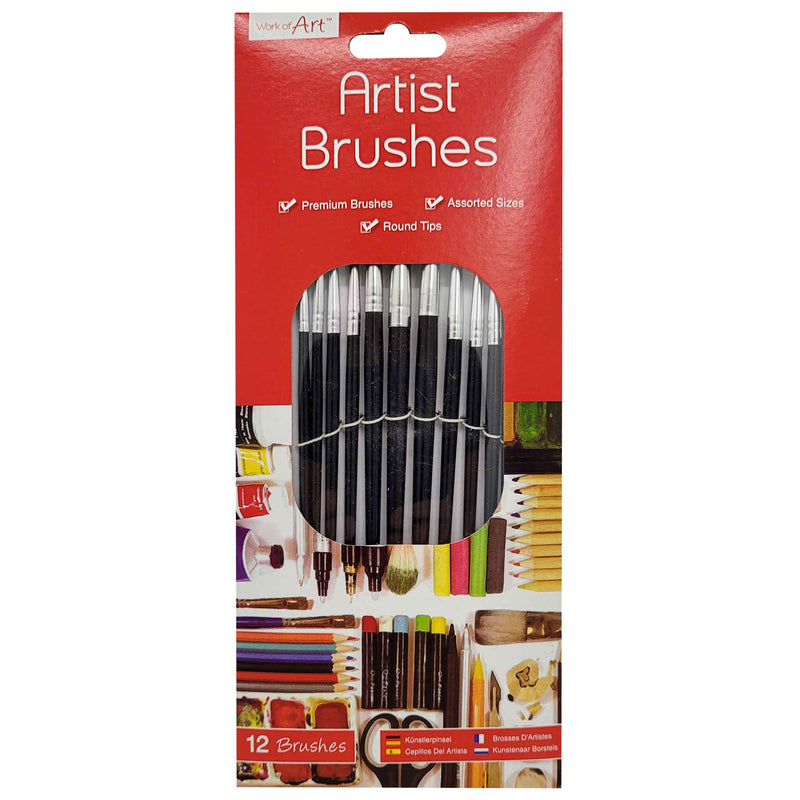 12 Natural Artist Brushes