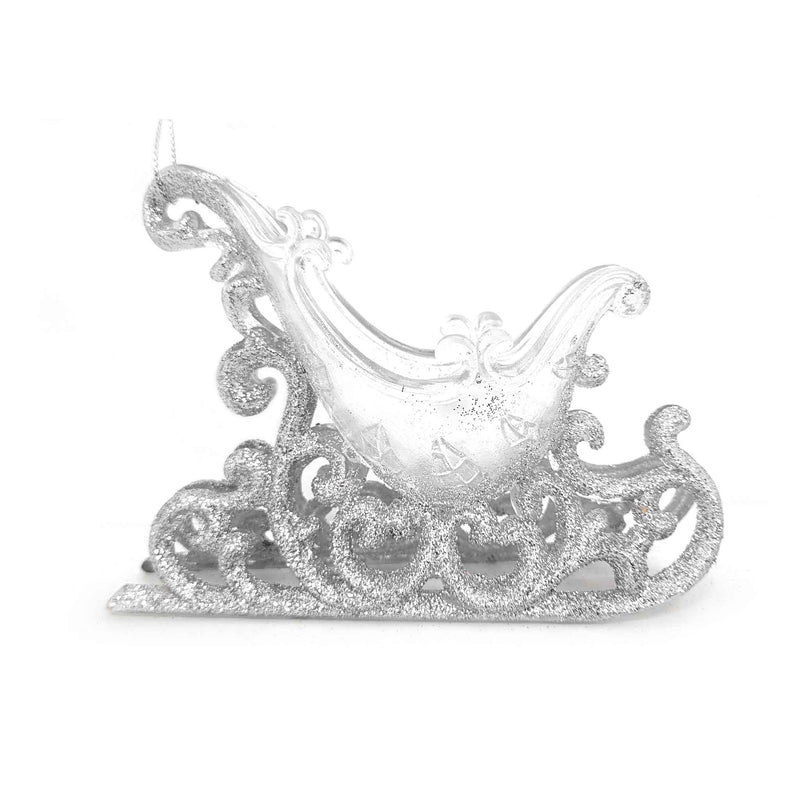 Sleigh Tree Decorations Silver