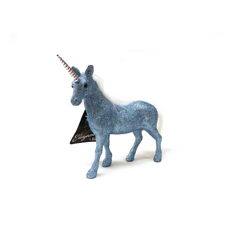 Large Blue Glitter Standing Unicorn