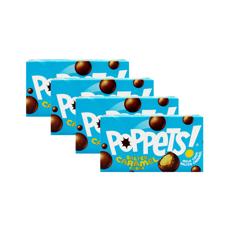 Poppets Milk Choc Salted Caramel Fudge 40g x 4Pack