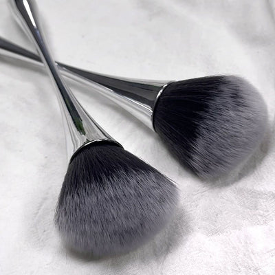 Multi-Purpose Nail Powder Brush Silver Handle