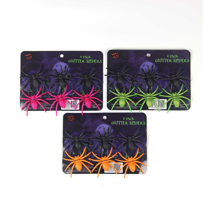 Glitter Spiders 6PK