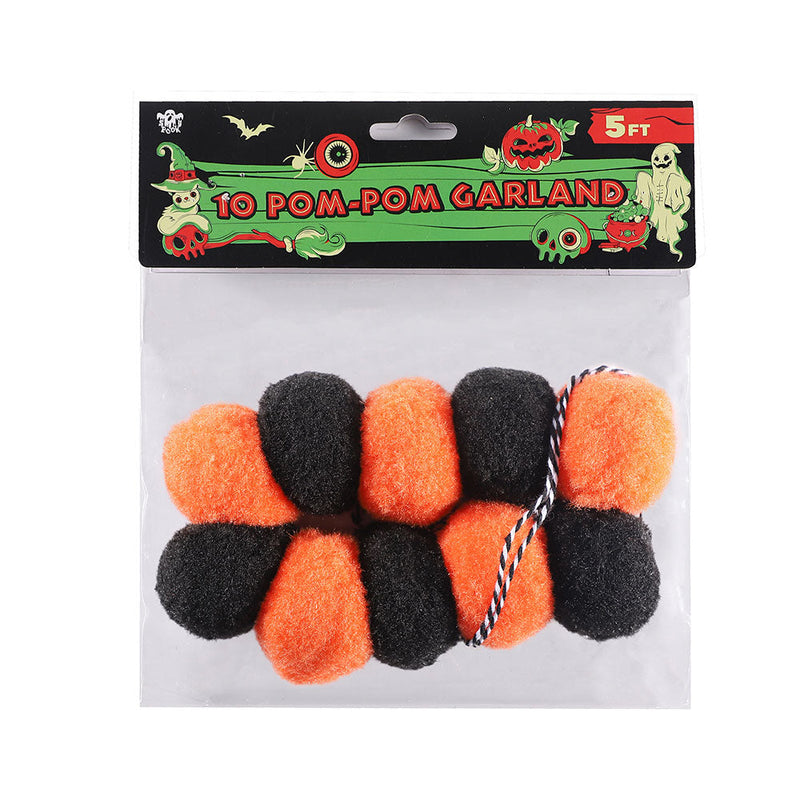 Halloween Pom-Pom Garland 10Pcs 4Cm