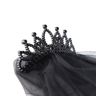 Halloween Headband With Veiled Tiara Diademe Voile 13.4x4.9x62.5cm