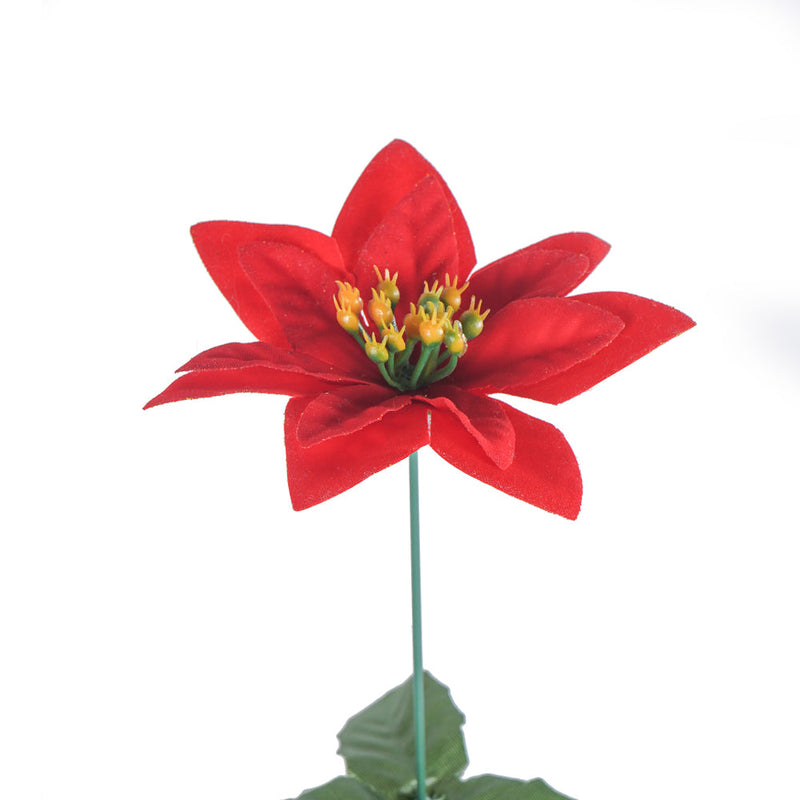 Christmas Glitter Poinsettia Stem