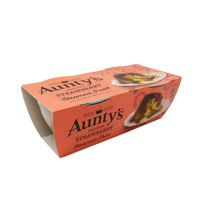 Auntys Strawberry Steamed Puddings 2 Pack