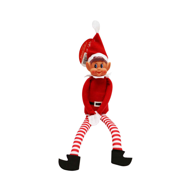 Red Long Leg Boy Elf With Hat 12Inch